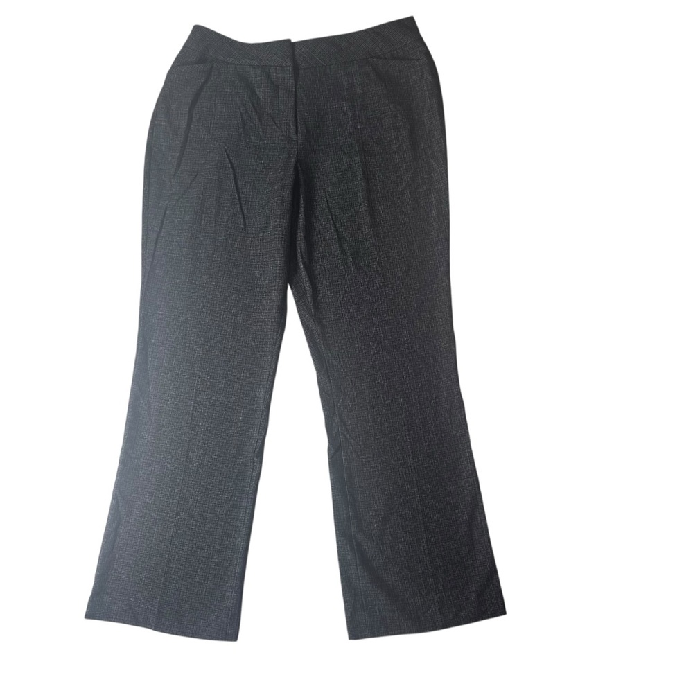 Investments Dress Pants 14R Black Micro Plaid Straight Career Stretch
